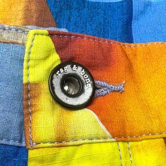 rag & bone Perry Sunset Print Cotton Ripstop Shorts - Picture 6 of 11